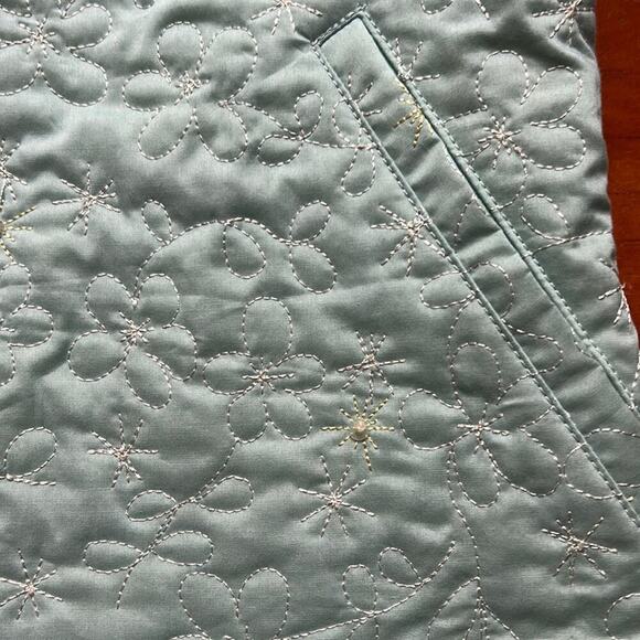 Vintage Sigrid Olsen Jacket Woman's Size Small Petite Light Blue Quilted Sequin - Picture 4 of 8